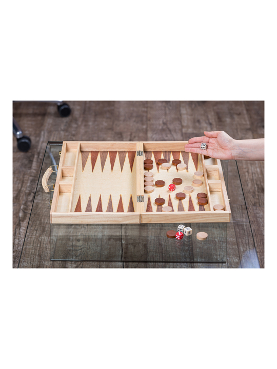 SQUARE Shop - Wooden Backgammon 447 - Beech - Inlay