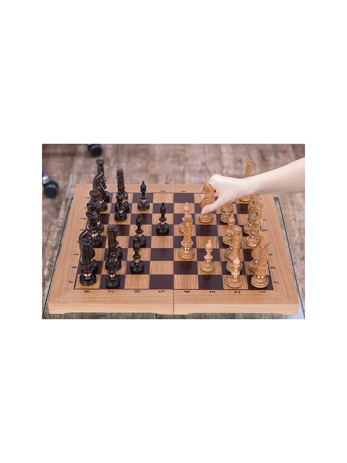 SQUARE - Wooden Chess Set - ROYAL Lux - Oak