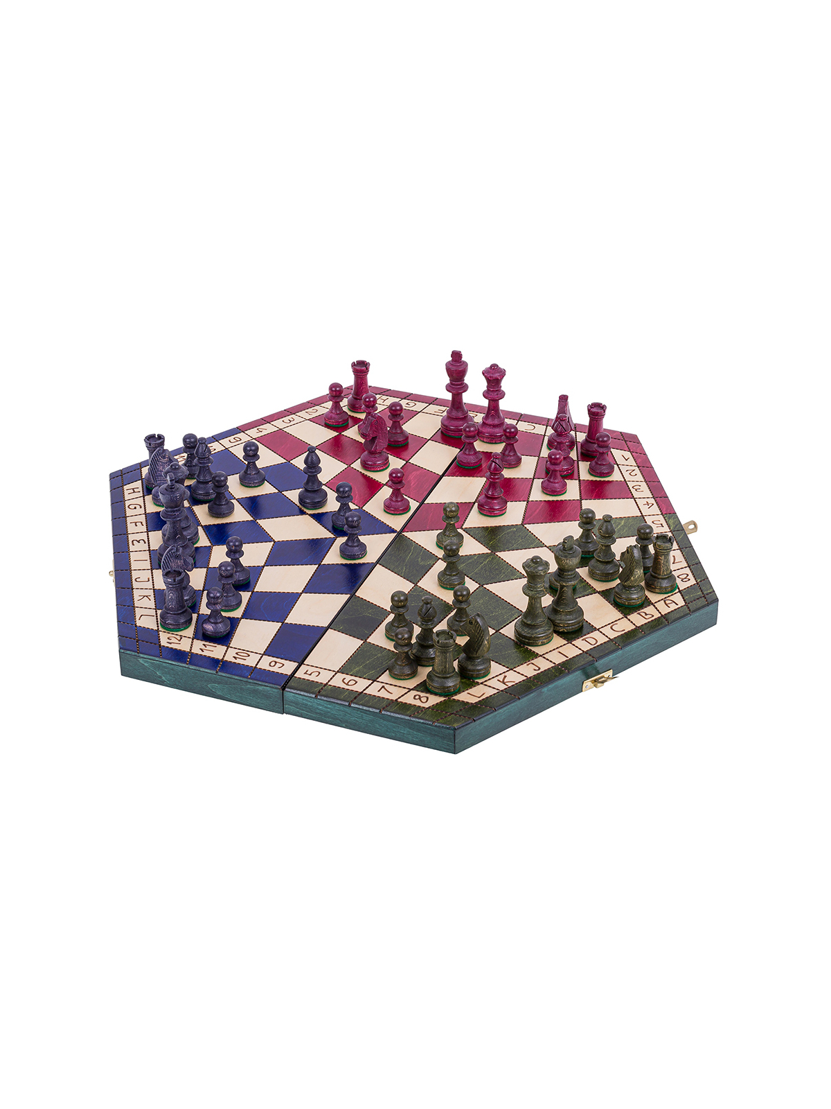 SQUARE - Echecs en bois pour 3 personnes - Grande