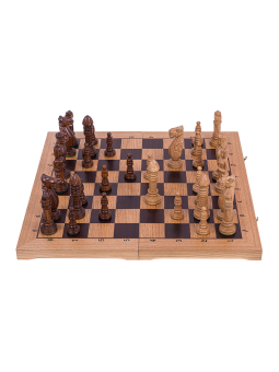 SQUARE - Wooden Chess Set SPAIN - Oak - Carved