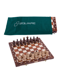SQUARE - Scacchi in legno Imperator + Borsa