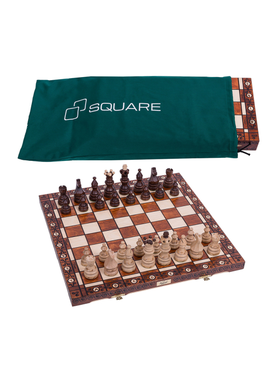 SQUARE - Wooden Chess Set Imperator + Bag