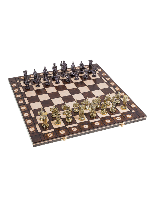 SQUARE - Wooden Chess Set Roman - Gold Edition - Online Chess Shop