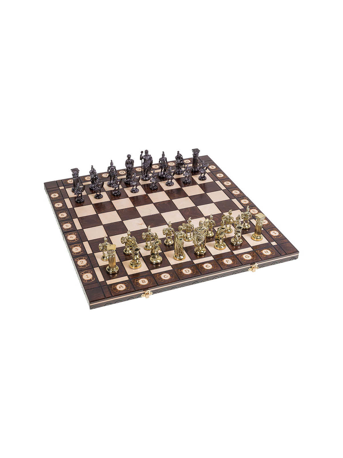 SQUARE - Wooden Chess Set Roman - Gold Edition - Online Chess Shop