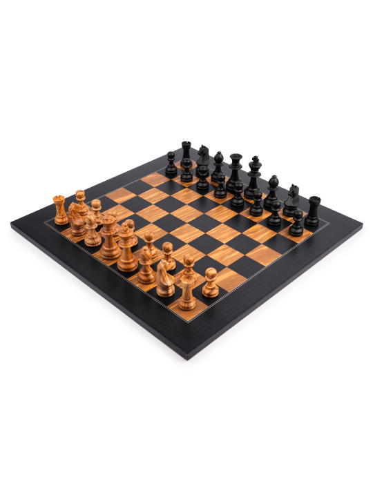 SQUARE- Online Chess Shop - Black Olive Deluxe - Chess Set